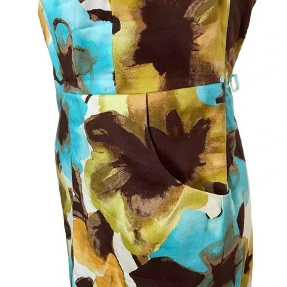 New Directions Floral Sleeveless Sheath Dress Size 8 - Picture 5 of 9